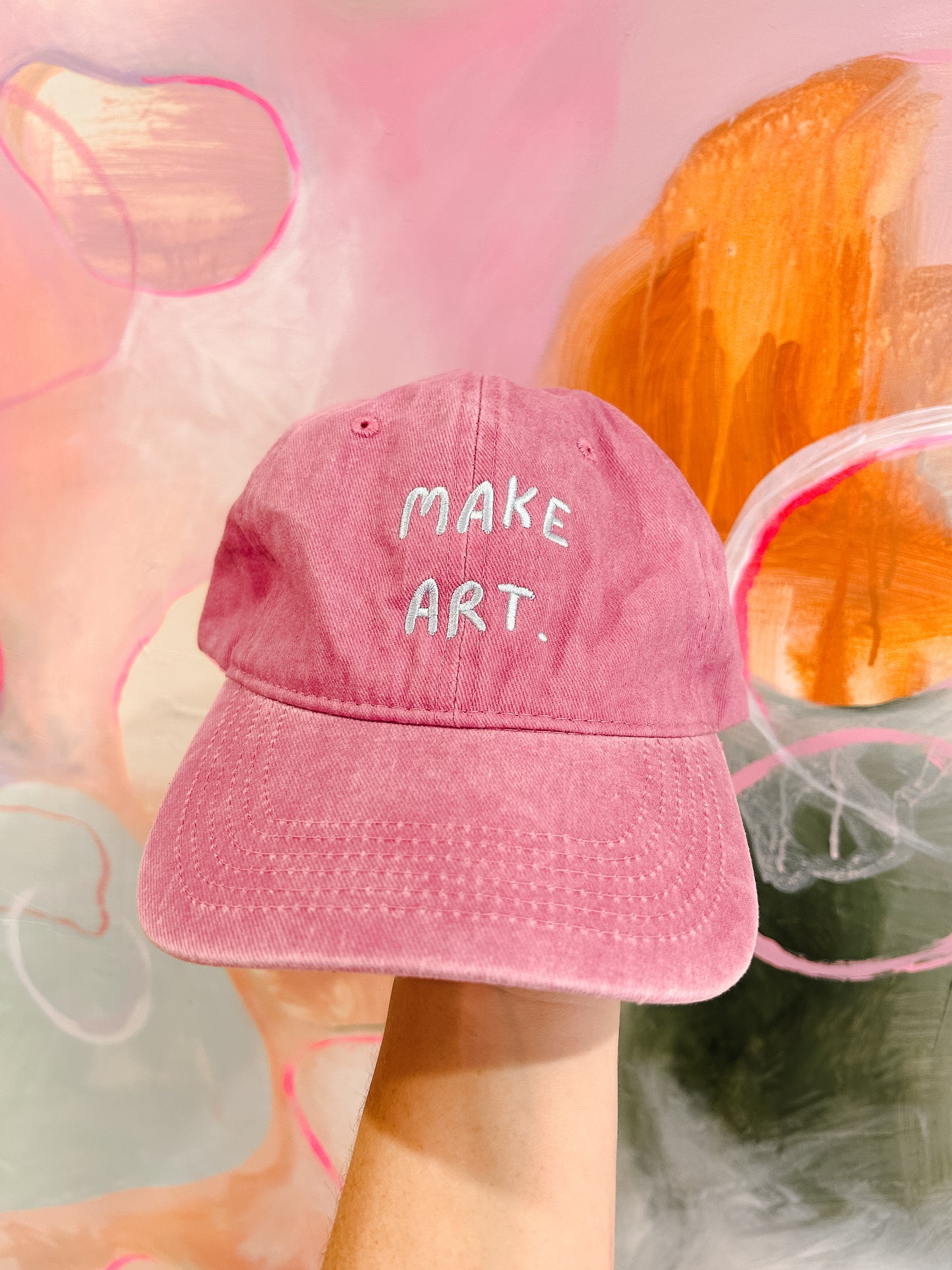 ‘Make Art.’ Acid Washed Cap